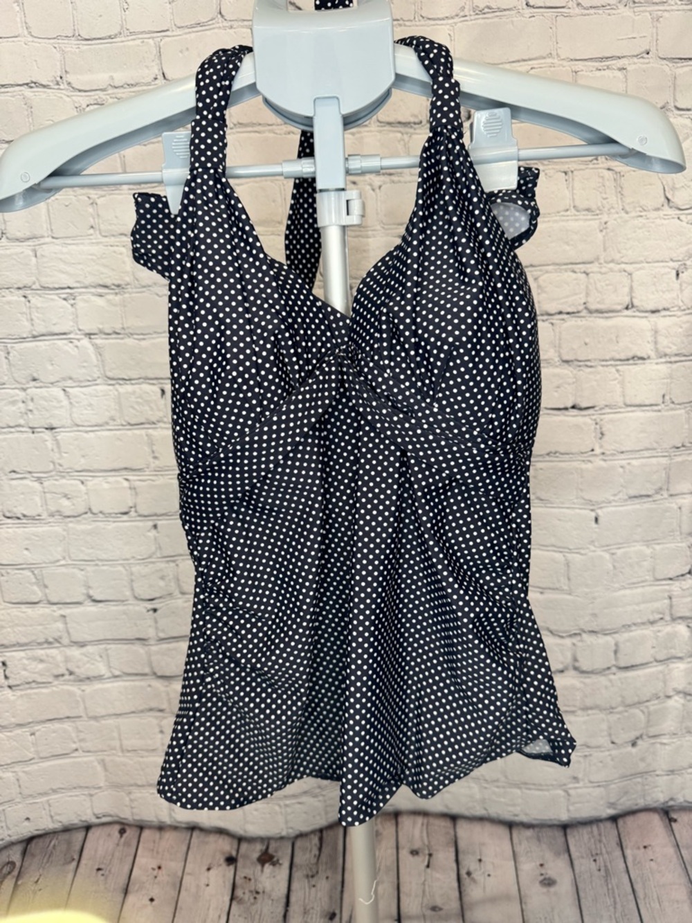 Seraphine Black and White Polka Dot Maternity Swim tankini suit two piece